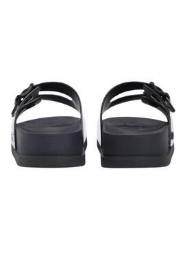 Tommy Jeans Komfort Jelly Flip-Flops mit Schnallen in Schwarz für Damen.