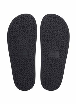 Tommy Jeans Komfort Jelly Flip-Flops mit Schnallen in Schwarz für Damen.