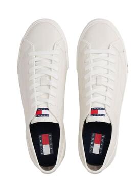 Turnschuhe Tommy Jeans Archive aus Leder mit weißem Logo für Männer.
