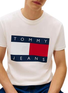 Tommy Jeans Big Flag T-Shirt beige für Herren