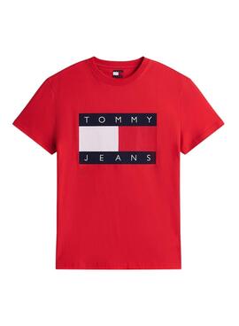 T-Shirt Tommy Jeans Big Flag rot für Herren.