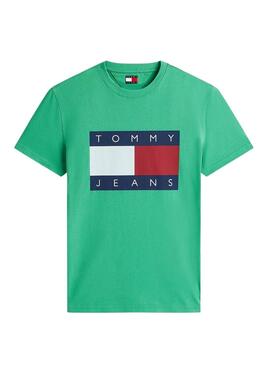 T-Shirt Tommy Jeans Big Flag in Grün für Herren