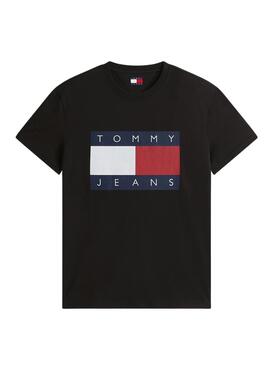 T-Shirt Tommy Jeans Big Flag schwarz für Herren