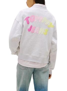 Tommy Jeans Bubble Hoodie grau für Damen