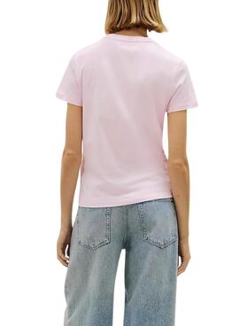 T-Shirt Tommy Jeans Bubble Pink für Damen