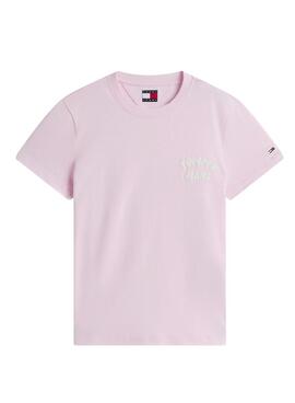 T-Shirt Tommy Jeans Bubble Pink für Damen