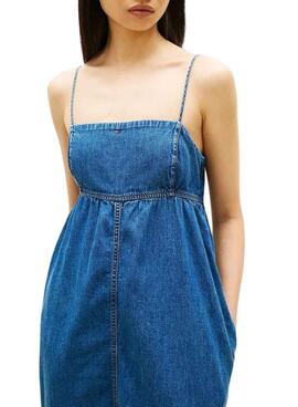 Kleid Tommy Jeans Chambray Maxi für Damen