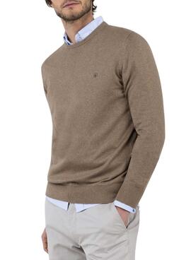 Pullover El Ganso Rundhalsausschnitt in Taupe für Herren