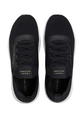 Turnschuhe Tommy Hilfiger Knit Extralight Schwarz für Damen