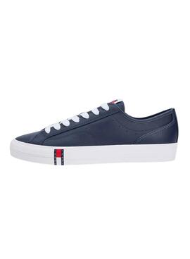 Turnschuhe Tommy Jeans aus Archivleder mit Marine-Logo für Herren