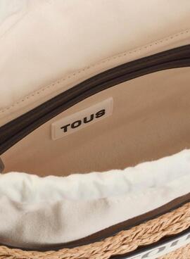 Tous mittelgroßer Scoubidou-Einkaufskorb in Natur- und Schwarz für Damen.