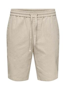 Bermudas Only und Sons Linus beige für Herren.