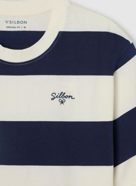 T-Shirt Silbon Special Fit Boxy Streifen für Herren