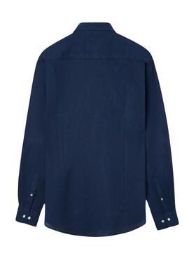 Hemd Silbon Sport Leinen blau für Herren