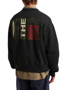 Sweatshirt Vans Strech Stack schwarz für Herren