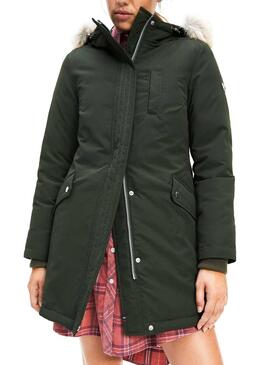 Tommy Jeans Parka Technical Grün Für Damen