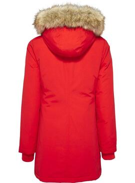 Tommy Jeans Parka Technical Rot Für Damen