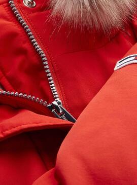 Tommy Jeans Parka Technical Rot Für Damen