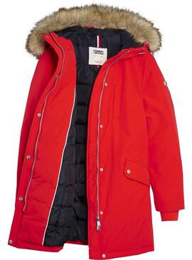Tommy Jeans Parka Technical Rot Für Damen