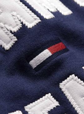 Sweatshirt Tommy Jeans Logo Raglan Marino Damen