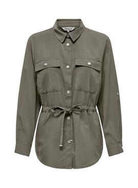Überhemd Only Laris in Grün für Damen