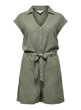 Kurzer Only Goa grüner Overall für Damen
