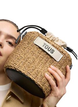 Handtasche Tous Scoubidou in Natur- und Schwarzfarben für Damen.