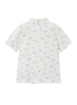 Polo Mayoral bedruckte weiße Schiffe für Jungen