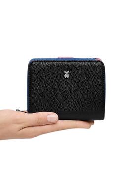 Brieftasche Tous New Dubai Safiano Schwarz für Damen