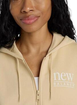 Sweatshirt New Balance Fleece Kamel für Damen