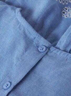 Top Name It Ferma Mini bestickt Englisch Blau für Mädchen