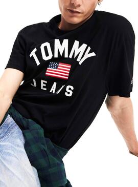 T-Shirt Tommy Jeans USA Schwarz Herren