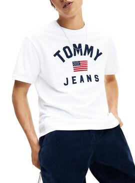 T-Shirt Tommy Jeans USA Weiß Herren
