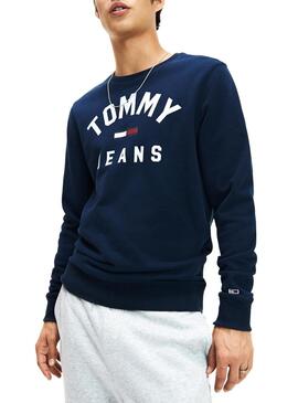 Sweatshirt Tommy Jeans Essential Flag Blau Herren