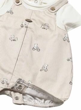 Mayoral Strampler-Set mit gestreiftem Strampler und weißem T-Shirt für Babys.