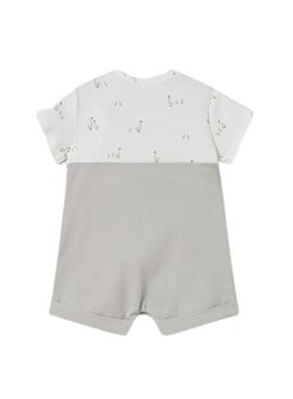 Satz Effektbeige Latzhose mit bedrucktem weißem T-Shirt für Babys