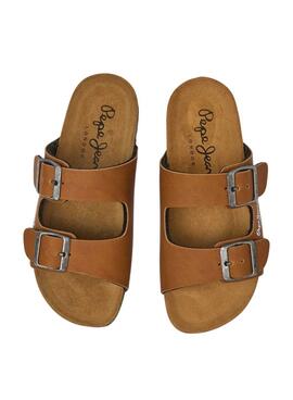 Sandalette Pepe Jeans anatomisch Bio Double Kansas braun für Kinder