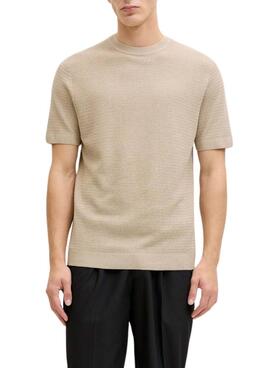 T-Shirt Jack and Jones Bluriley beige für Herren.