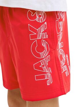 Badeshorts Jack and Jones Maui rot für Kinder