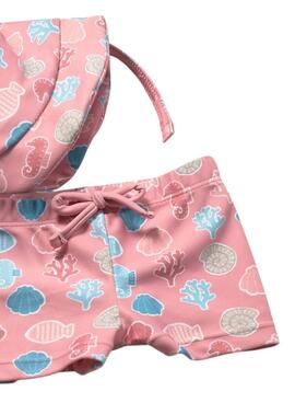 Mayoral Set aus weißem und korallenfarbenem Fisch mit Mütze für Babys