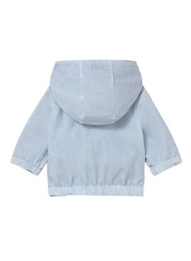 Jacke Mayoral in Blau mit Kapuze für Babys, beidseitig tragbar.