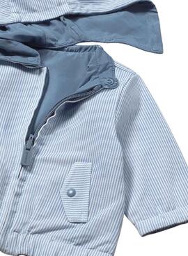 Jacke Mayoral in Blau mit Kapuze für Babys, beidseitig tragbar.
