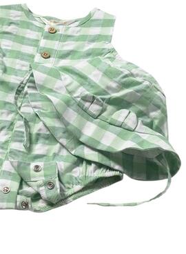 Strampler Mayoral Vichy Grün mit Mütze für Baby Jungen