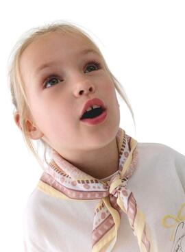 T-shirt Mayoral mit beige Bandana für Mädchen