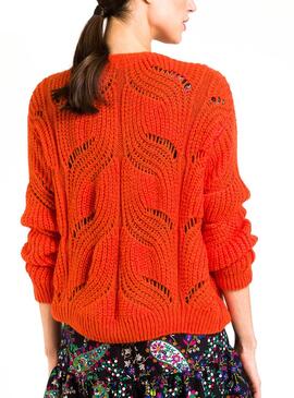 Pullover Naf Naf Orange Stanzung für Damen
