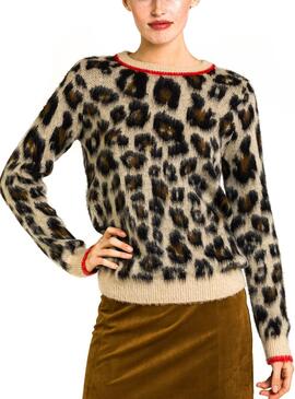 Pullover Naf Naf Leopard Für Damen