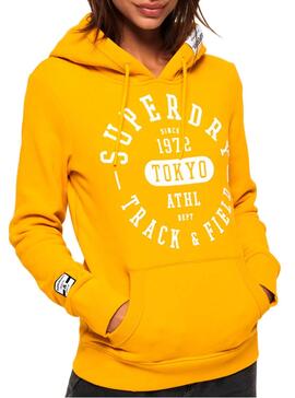 Sweatshirt Superdry Track und Field Gelb Damen