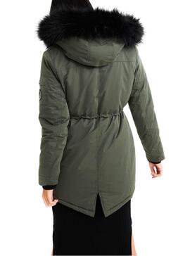 Parka Superdry Nadare Microfaser Grün Damen