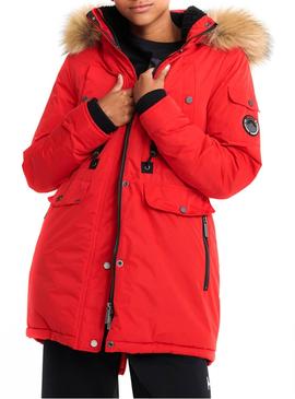 Parka Superdry Nadare Microfaser Rot Damen