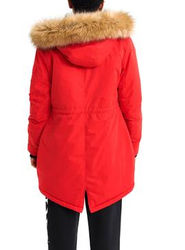 Parka Superdry Nadare Microfaser Rot Damen